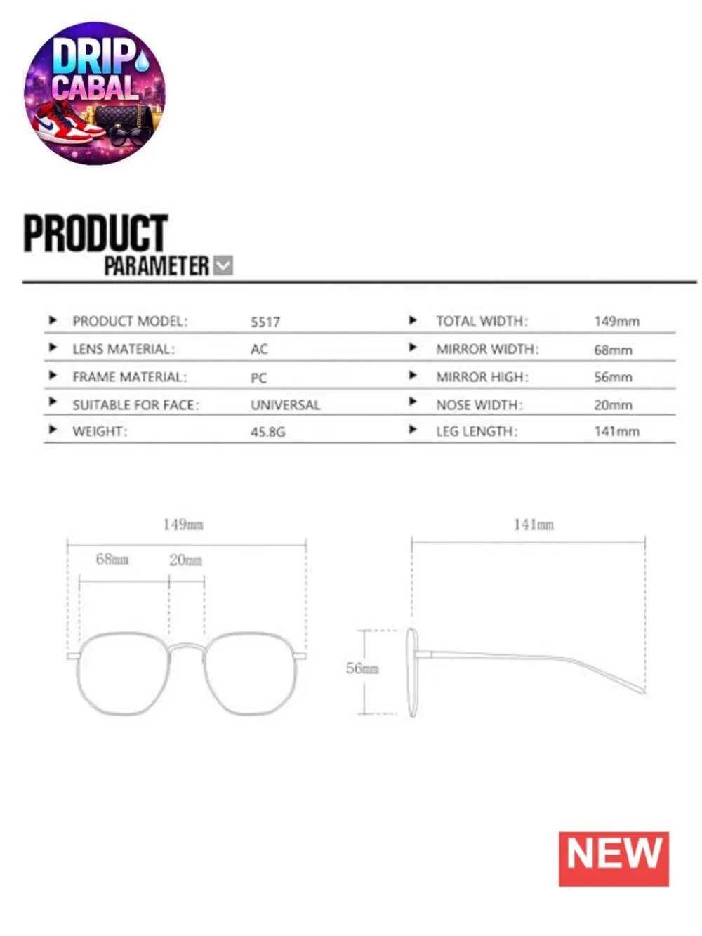 Oversized Y2K Cat Eye Square Sunglasses for Women Men UV400 Protection
